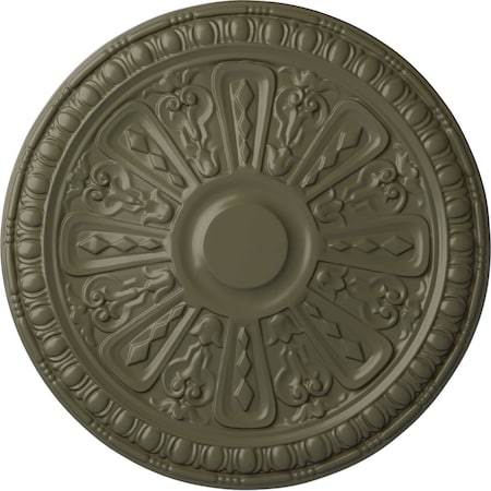 Ekena Millwork Raymond Ceiling Medallion (Fits Canopies up to 5 3/8"), Hand-Painted Painted Turtle, 18"OD x 1 1/4"P CM18RA2PTF